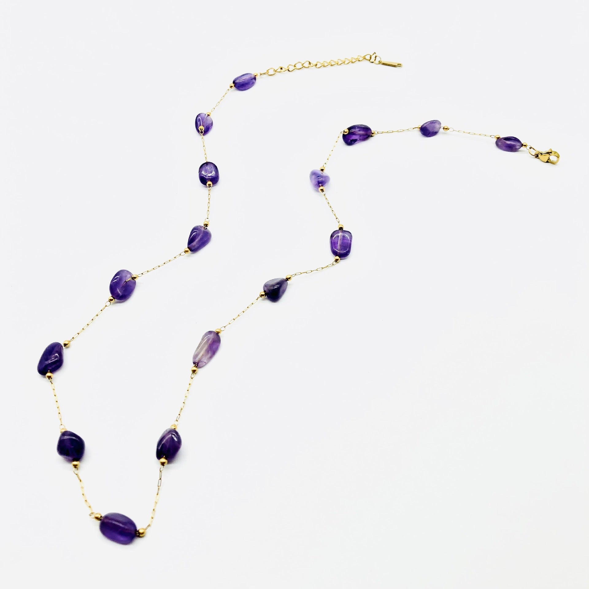 Personalized Amethyst Gemstone Clavicle Necklace For Women