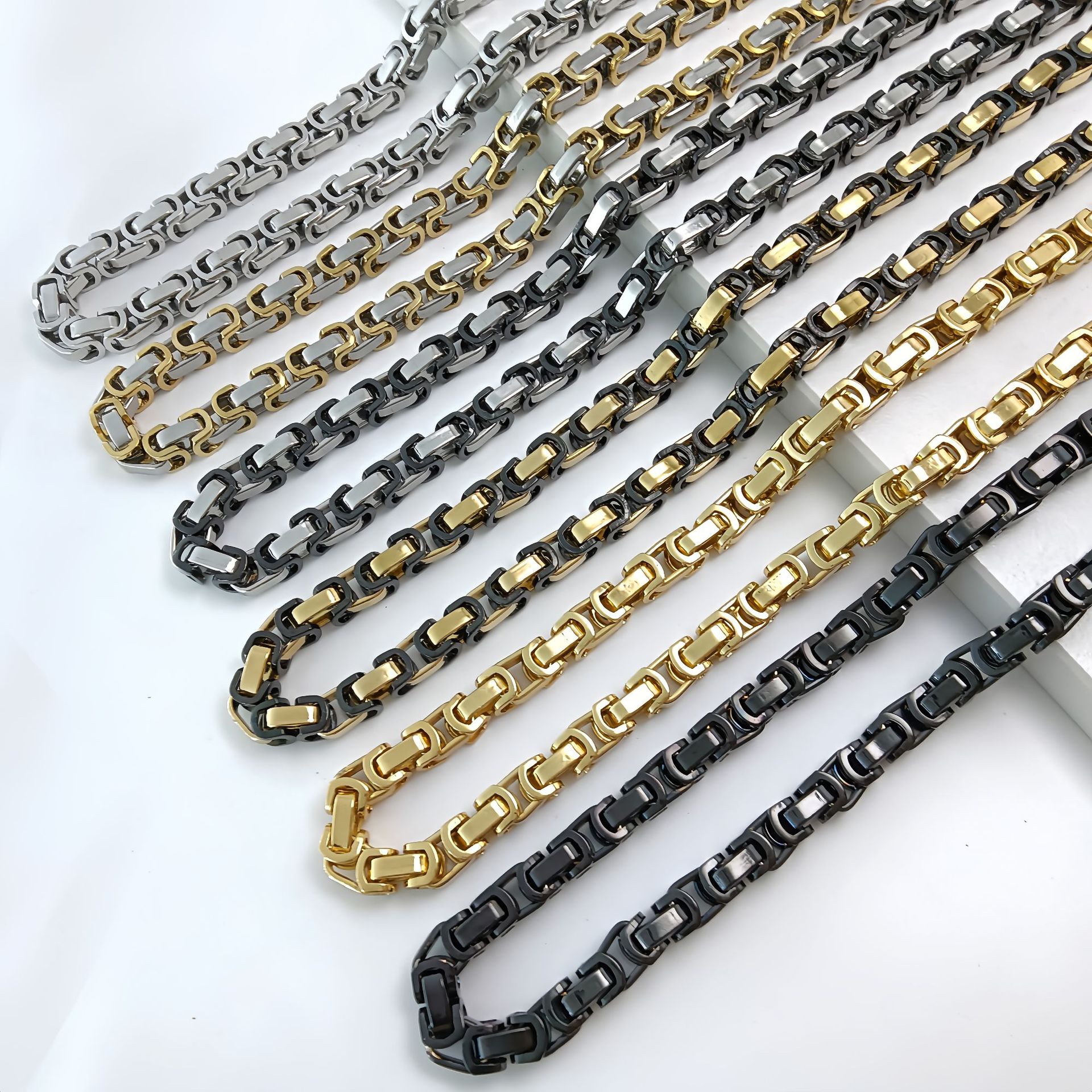 Handmade Stainless Steel Single-link Square Chain