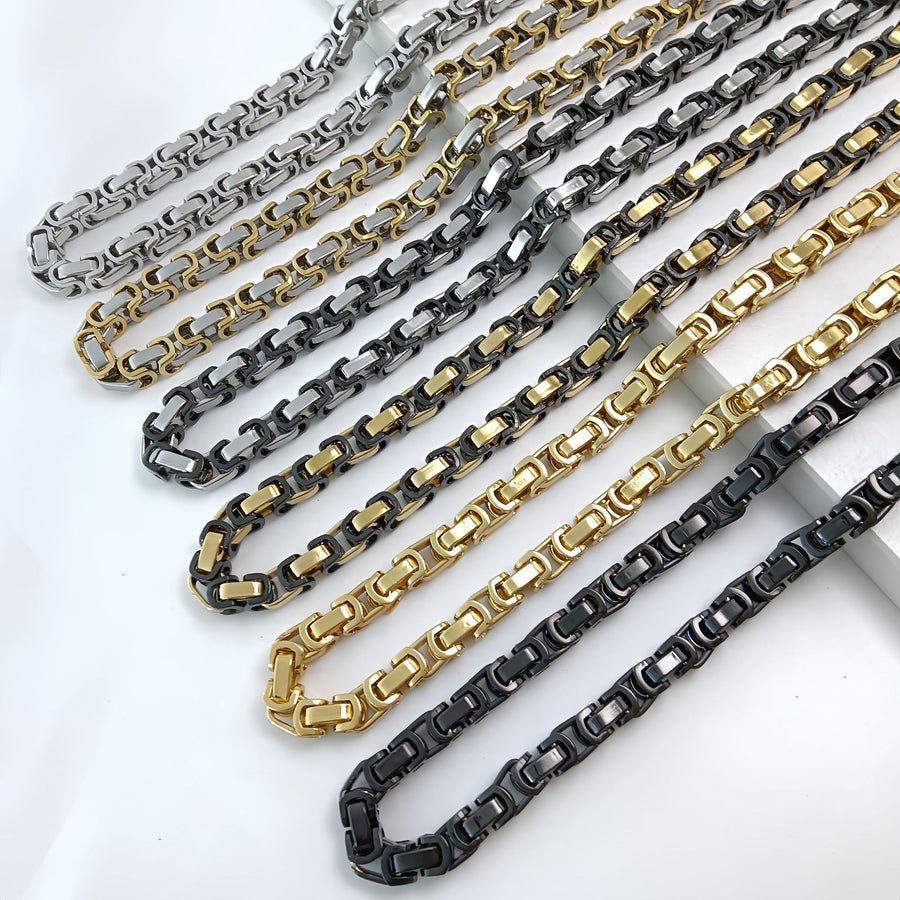 Handmade Stainless Steel Single-link Square Chain