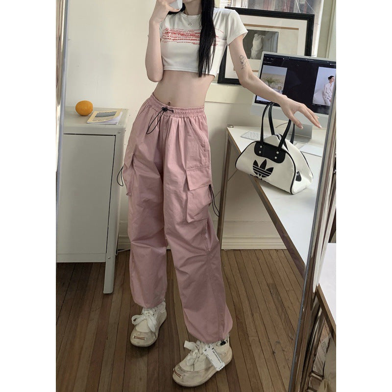 Mens High Waist Wide Leg Casual Pants