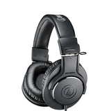 Black headphones with Audio-Technica logo on a white background
