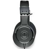 Black headphones with Audio-Technica logo on a white background