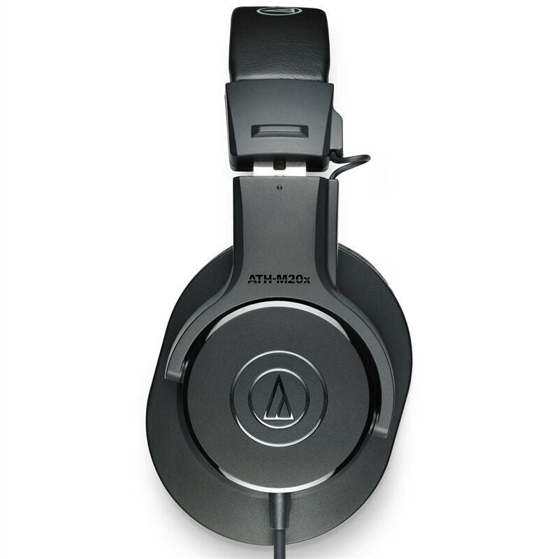 Black headphones with Audio-Technica logo on a white background