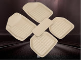 Black heavy-duty rubber car mats with deep channels for trapping dirt, mud, and water in vehicle footwells