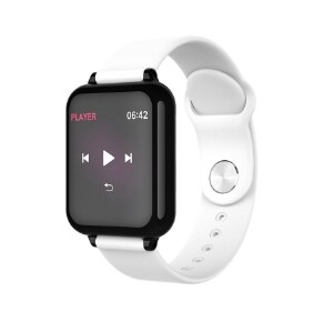 Smartwatch with a white band on a white background