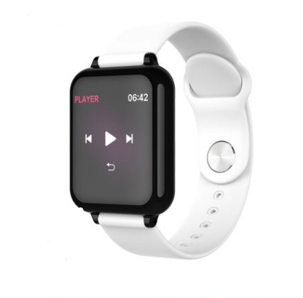 Smartwatch with a white band on a white background