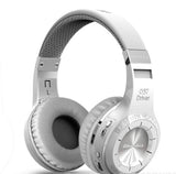 Silver Bluetooth headphones on a white background
