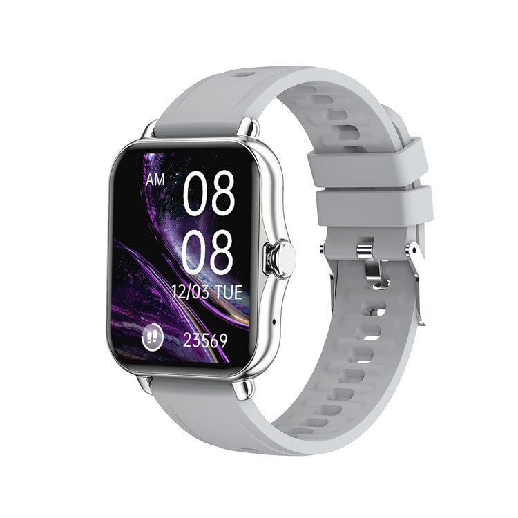 Smartwatch with a gray band on a white background