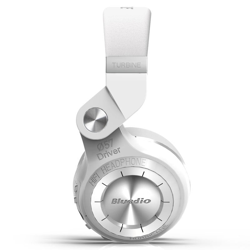 Silver Bluedio headphones on a white background