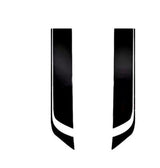 Black and white car hood stripes on a white background
