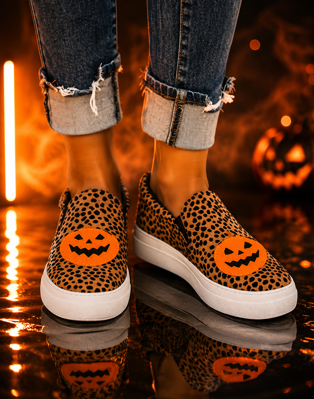 Halloween Bat Canvas Flat Shoes
