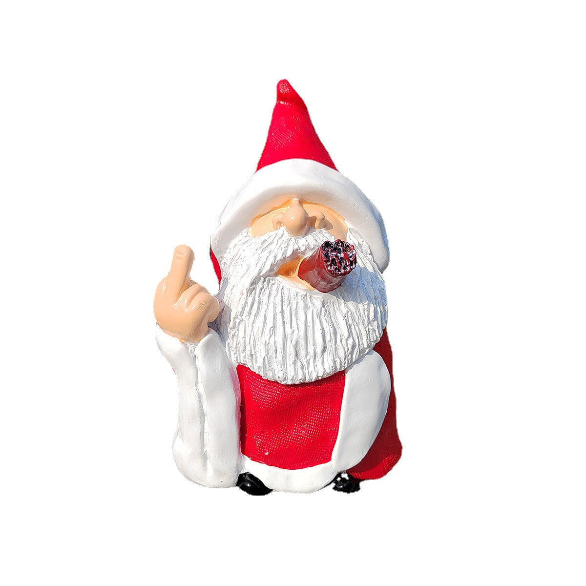 Gnome figurine with red hat and white beard on a white background