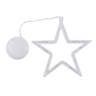 Decorative star-shaped ornament with a round ball on a white background