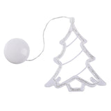 Silver Christmas tree-shaped ornament with a white ball on a white background