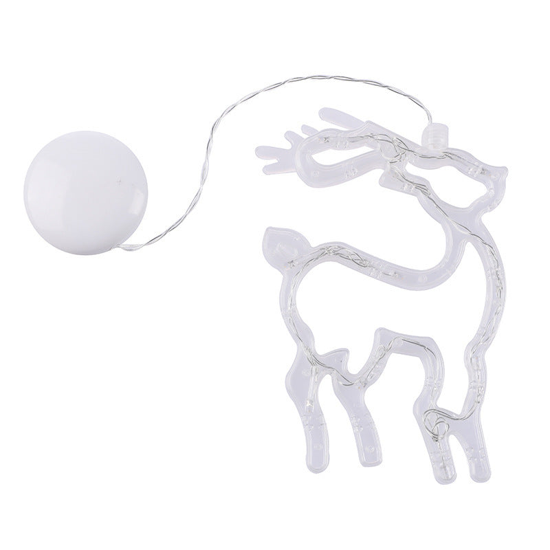 String lights with clear animal-shaped holders on a white background