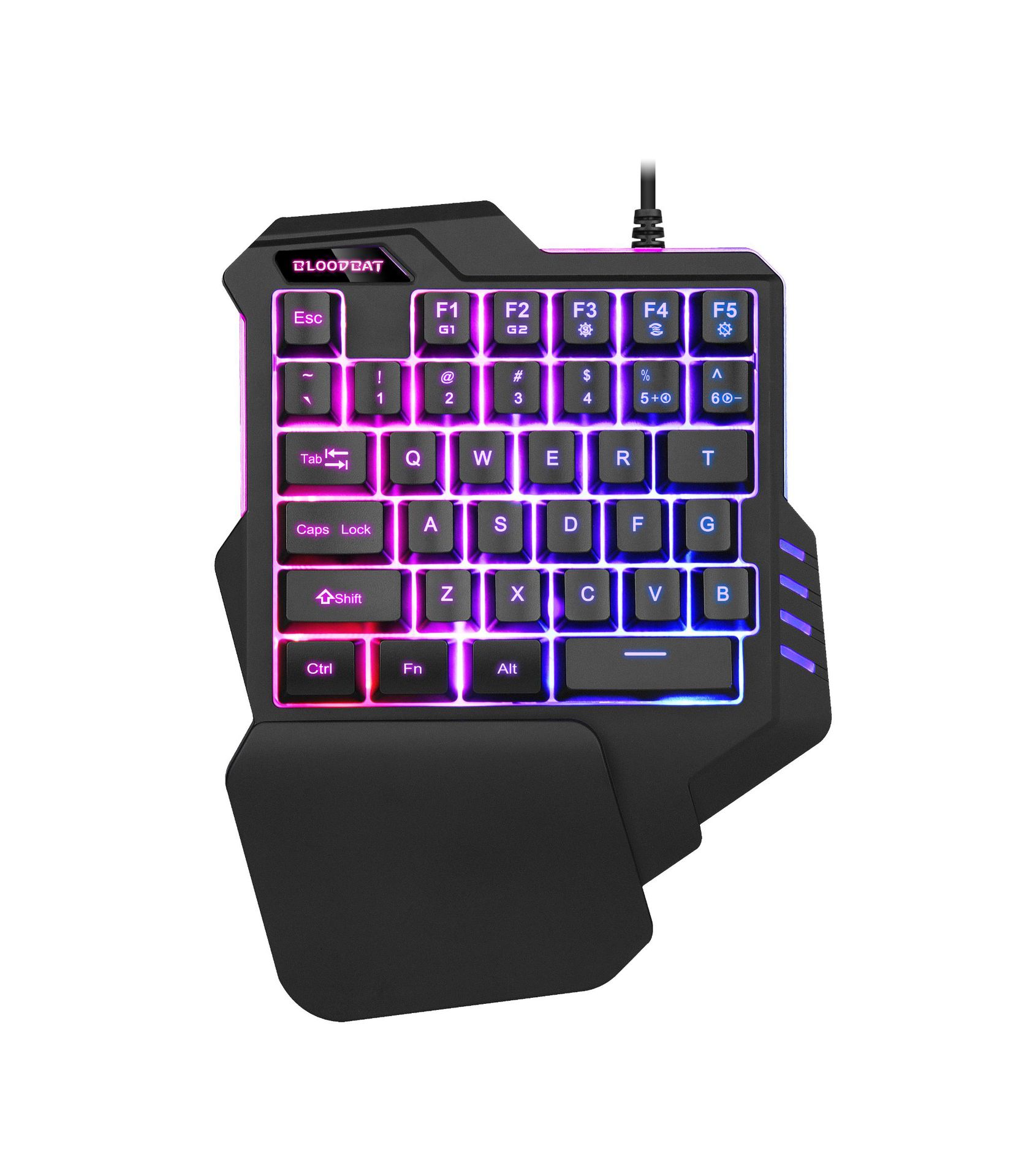 Compact mobile gaming keyboard compatible with smartphones and tablets