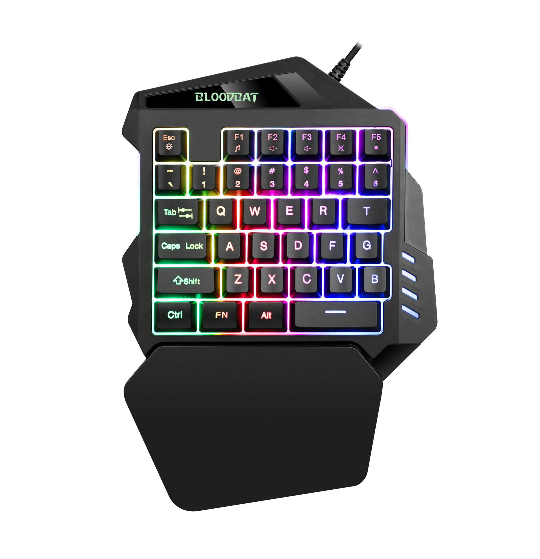 Compact mobile gaming keyboard compatible with smartphones and tablets
