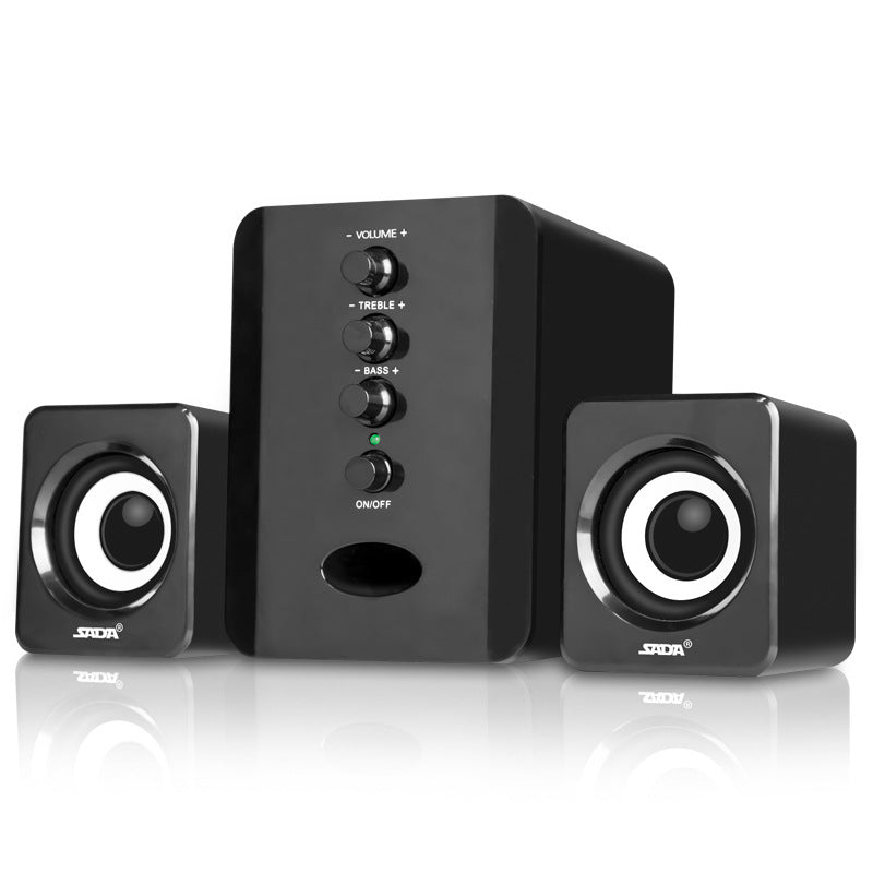 Upgrade your desktop audio with D-202 Computer Speakers. This combination stereo subwoofer system delivers high-quality sound for PCs and smartphones.