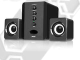 D-202 combination computer speaker system featuring a dedicated subwoofer and stereo sound box for smartphones and PCs