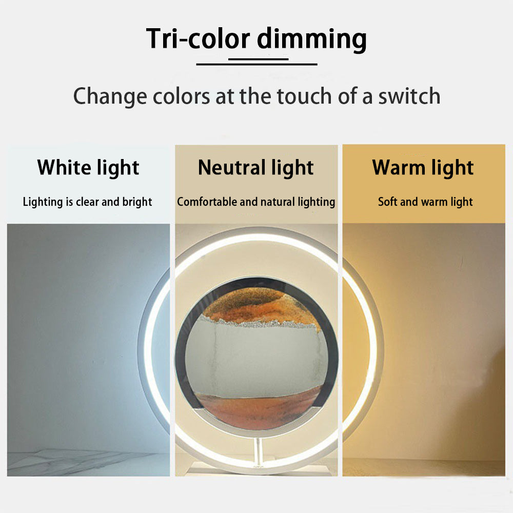 Tri-color dimming light fixture with white, neutral, and warm light options.
