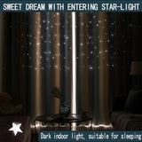 Starlight curtain with text 'Sweet dream with entering star-light' and 'Dark indoor light, suitable for sleeping'.