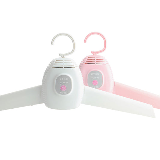 Two hangers with electronic devices on a white background