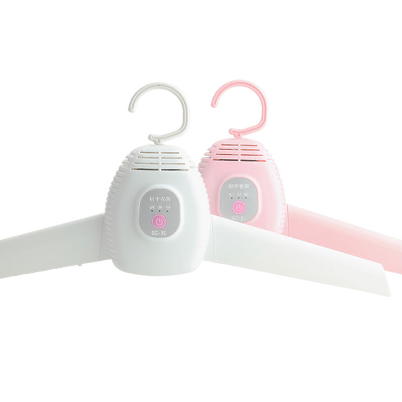 Two hangers with electronic devices on a white background