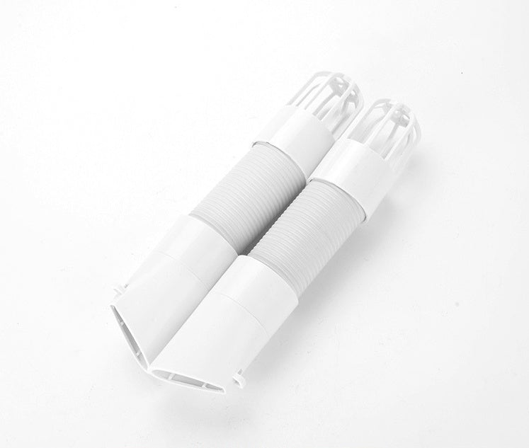 Two white cylindrical objects on a light gray background