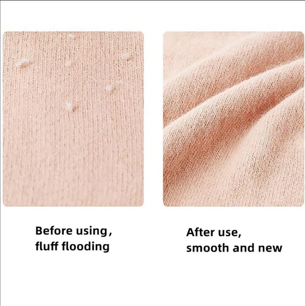 Before and after comparison of fluff flooding on fabric texture.