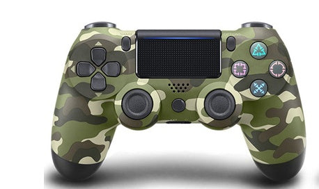 Camouflage-patterned gaming controller on a white background