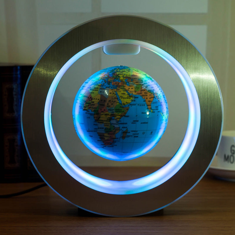Magnetic lamp with LED light on a wooden surface