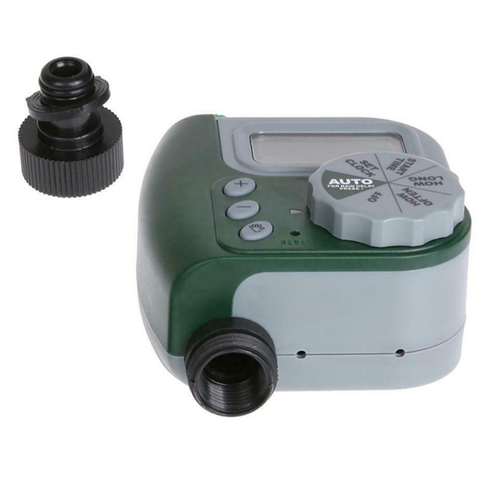 Garden irrigation timer with nozzles on a white background