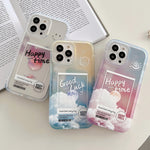 Three phone cases with motivational phrases on a surface