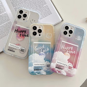 Three phone cases with motivational phrases on a surface