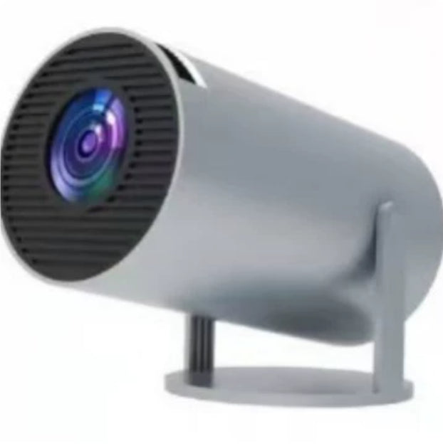 Small gray projector on a white background