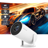 White projector with features highlighted on a background of a racing car.