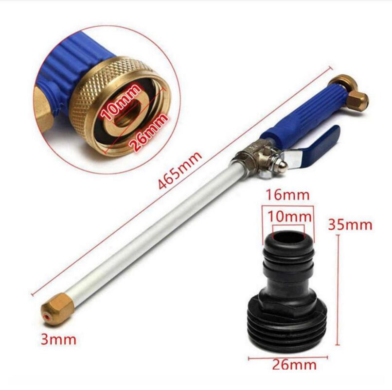 Car wash spray gun with measurements on a white background