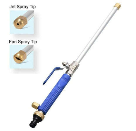 Pressure washer gun with spray tips on a white background