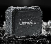 Leaves waterproof portable speaker in water with brand name visible