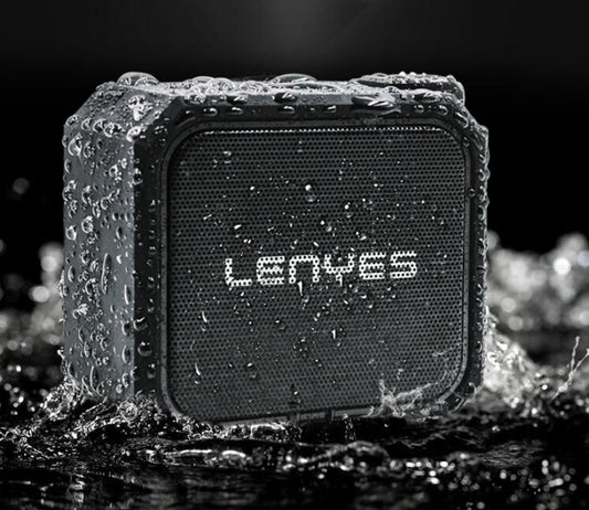 Leaves waterproof portable speaker in water with brand name visible