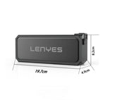 Lenyes portable speaker with dimensions on a white background