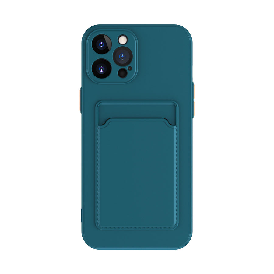 Minimalist pure color liquid silicone phone case with a soft-touch finish and microfibre lining for shock protection
