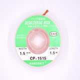 Desoldering wick with green label on a white background