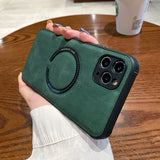 Green phone case held by a hand on a wooden table with a Starbucks cup in the background