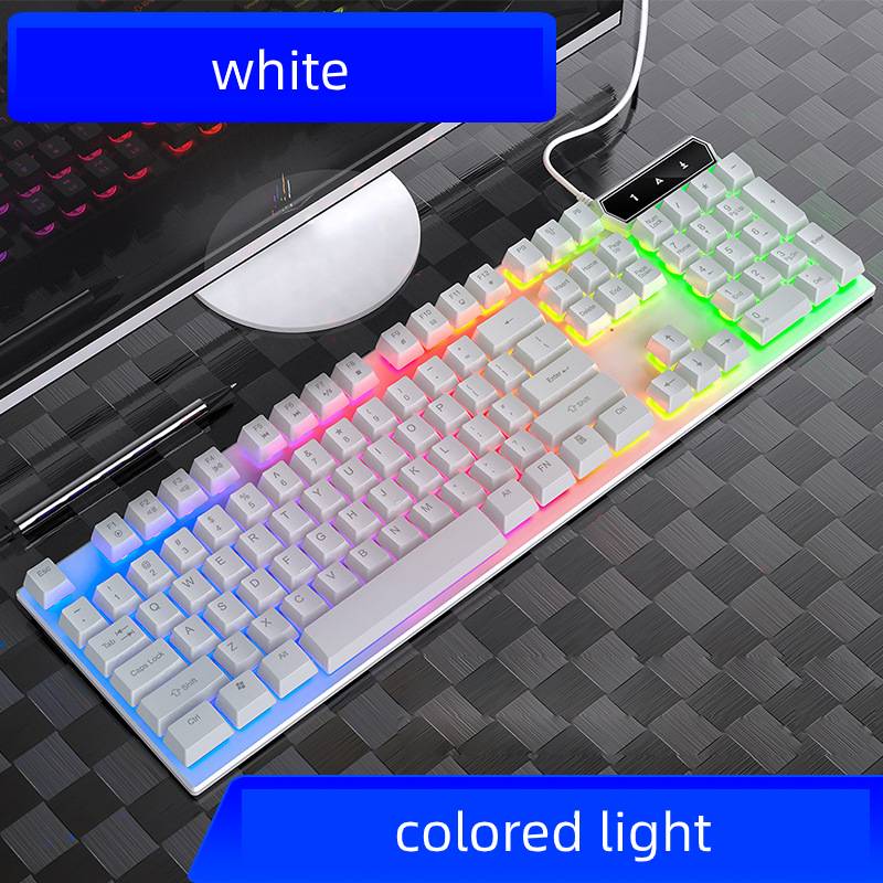 Ergonomic mechanical feel keyboard with backlit keys for gaming