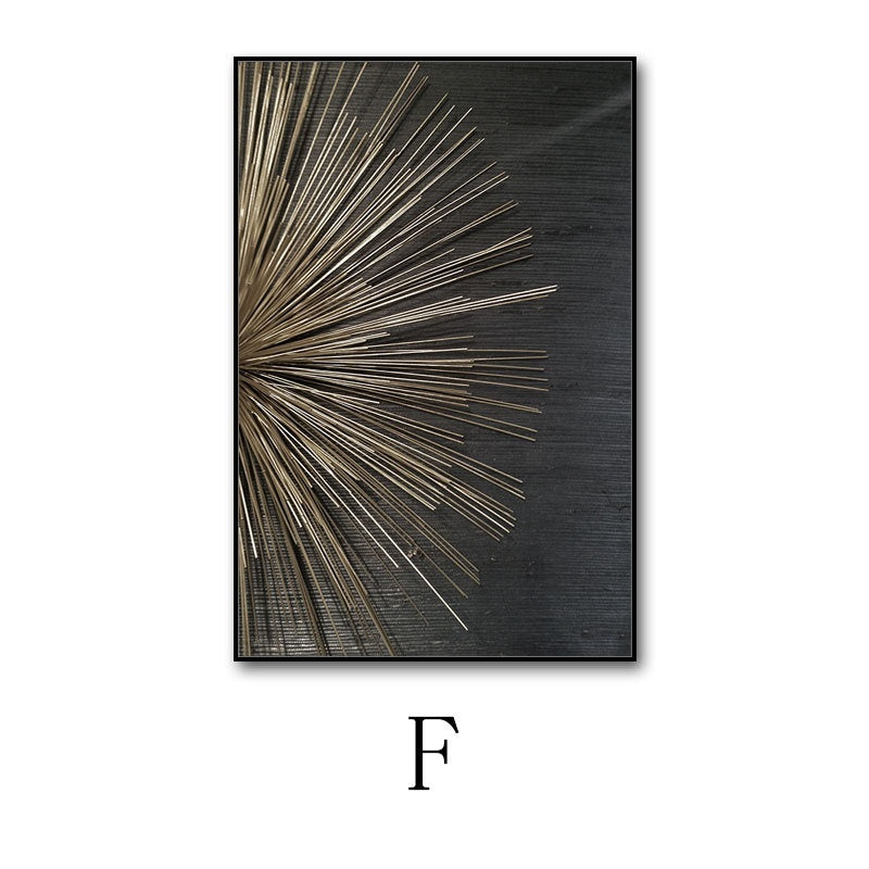 Decorative wall art with a starburst design on a dark background