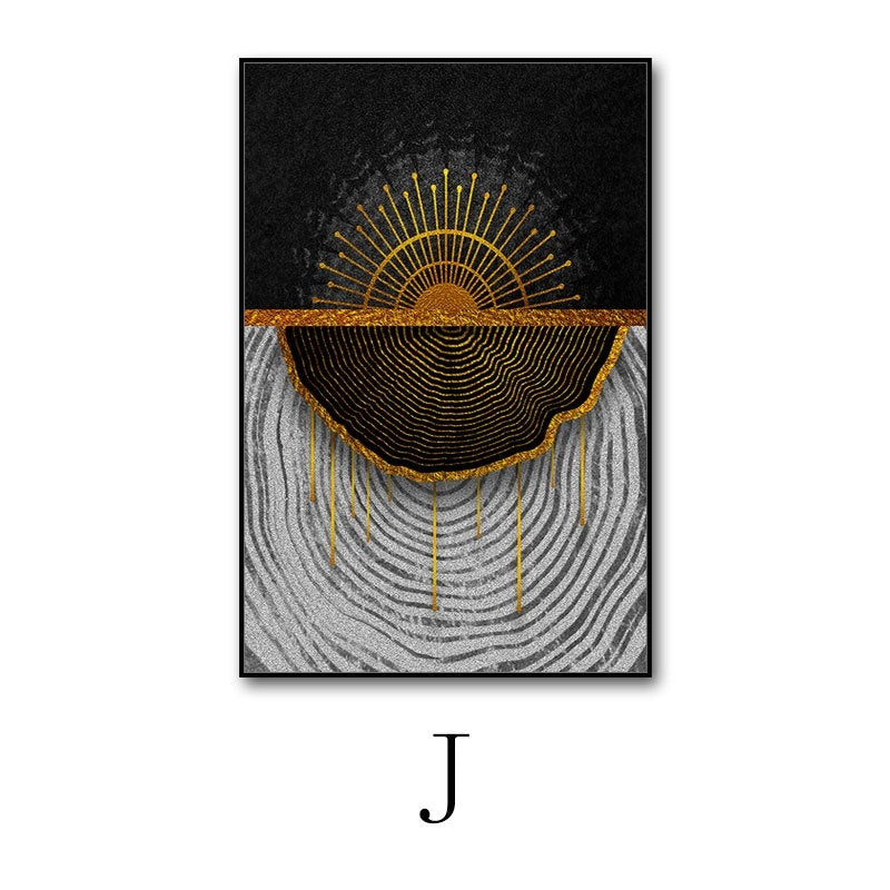 Decorative wall art with abstract design on a black background