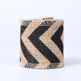 High-quality natural jute burlap ribbon roll with finished edges for rustic wedding decor, gift wrapping, and floral arrangements