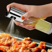 Hand holding a salt shaker over food being sprinkled with salt