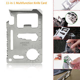 Multifunctional knife card with various tools on a white background